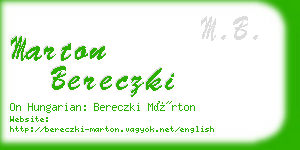 marton bereczki business card